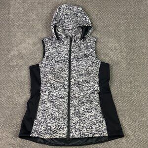LL Bean Puffer Vest Women's XLP Petite Gray Camo Primaloft Packaway Packable